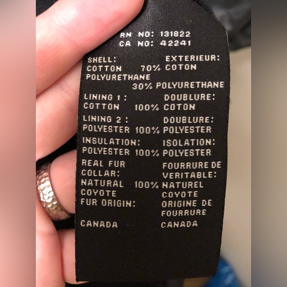 SAM. New York Camper Parka Black Vinyl Coated, Coyote Fur Collar - Size Small - Picture 5 of 8